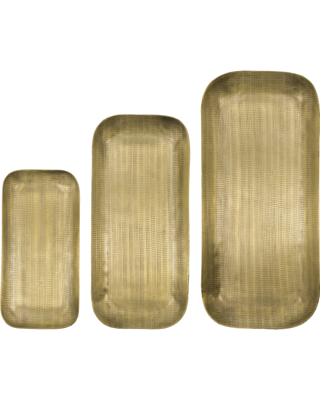 Plato - set 3 vassoi in metallo finitura ottone