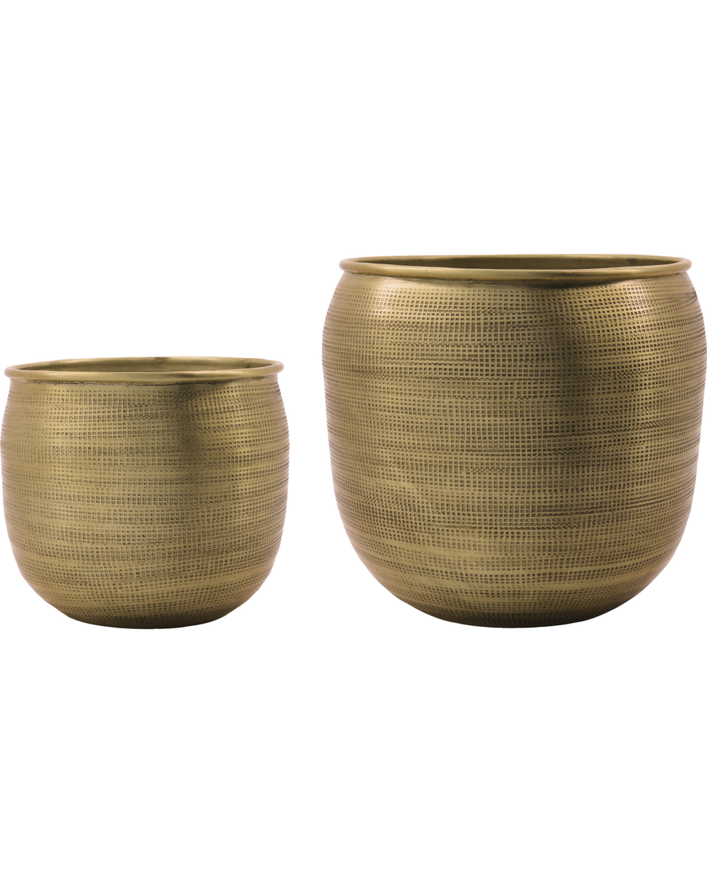 Spot - coppia di portavasi in metallo dorato opaco