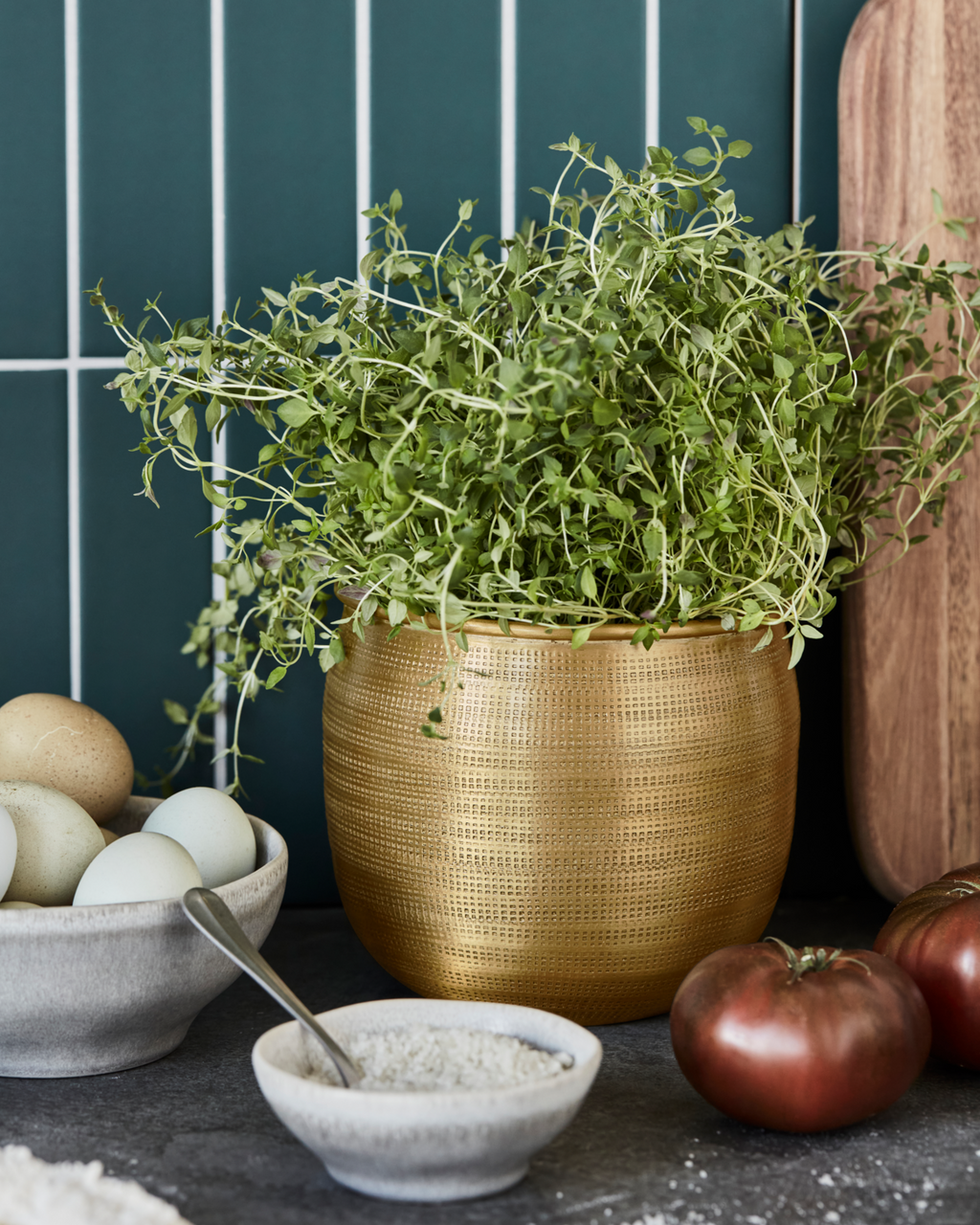 Spot - coppia di portavasi in metallo dorato opaco