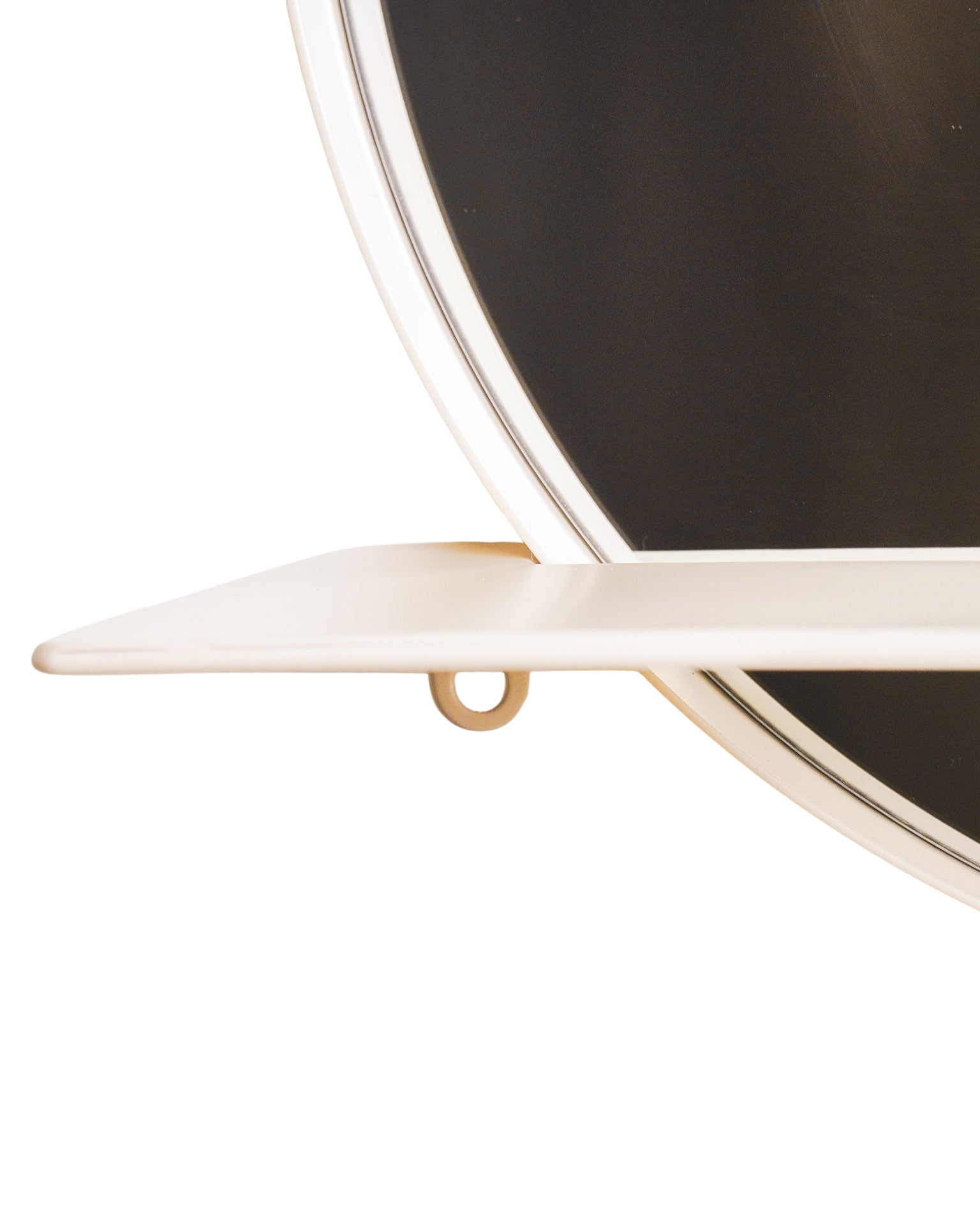 Round - Specchio Rotondo in metallo con mensola, sabbia, Ø40cm
