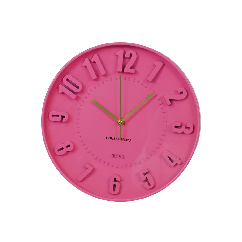 Neon - Orologio da parete fucsia