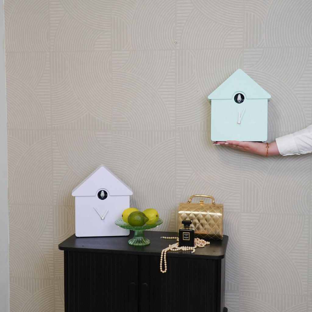 Cucù - Orologio a pendolo Cucù da parete- Verde menta- 24x27x9cm