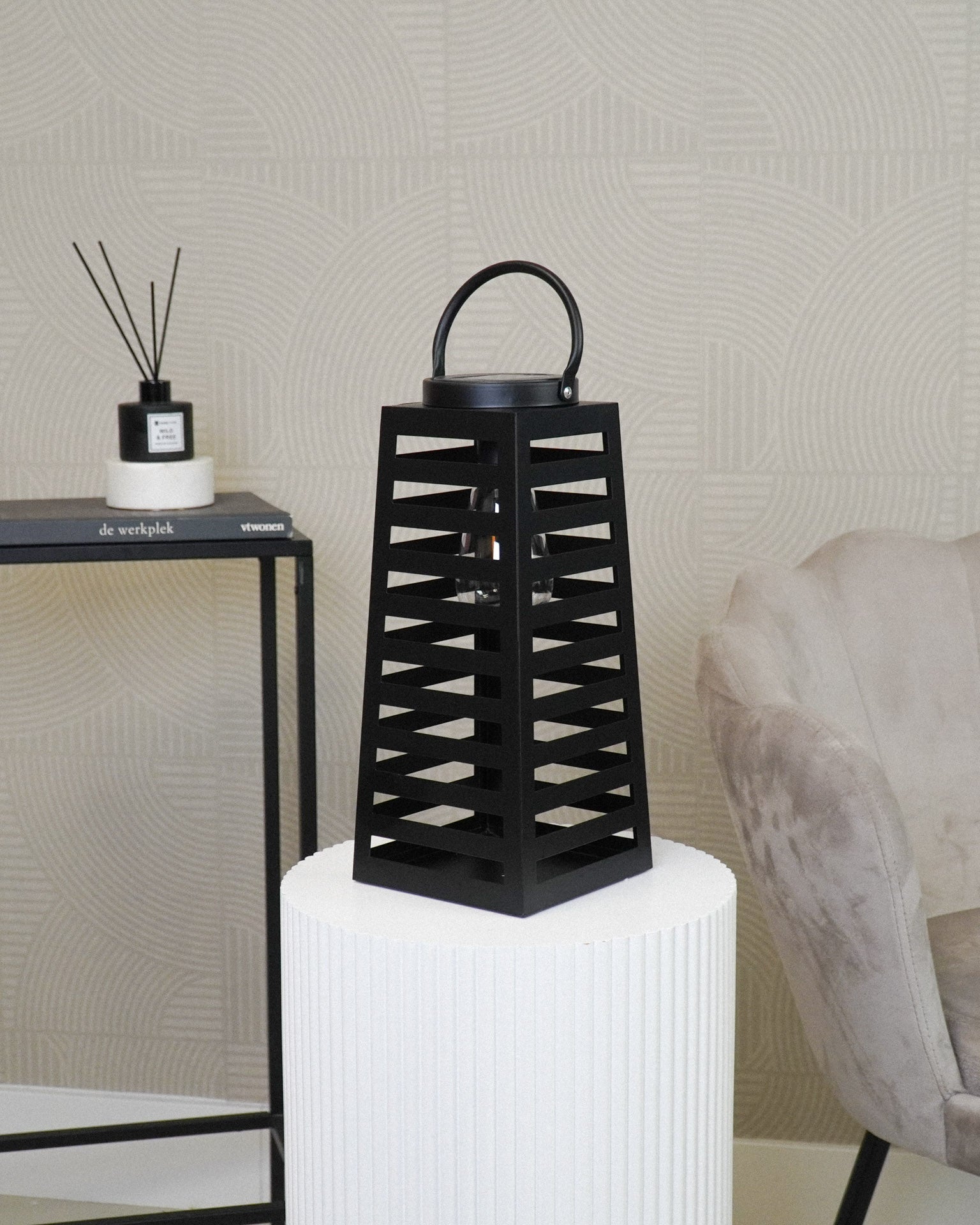 Tour - Lanterna solare in metallo, nero