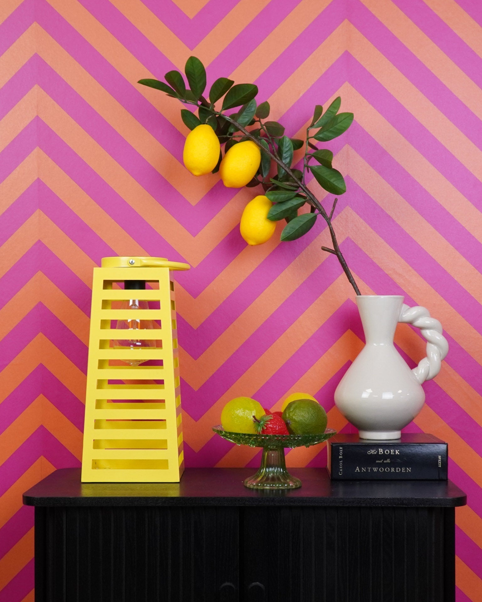 Tour - Lanterna solare in metallo, giallo