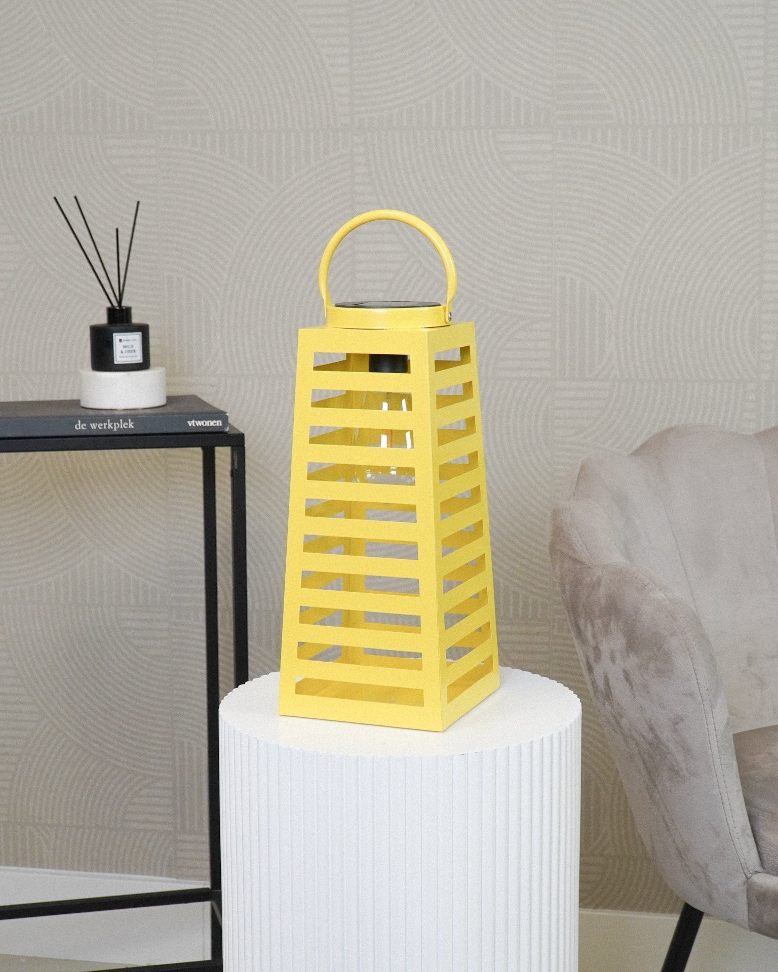 Tour - Lanterna solare in metallo, giallo