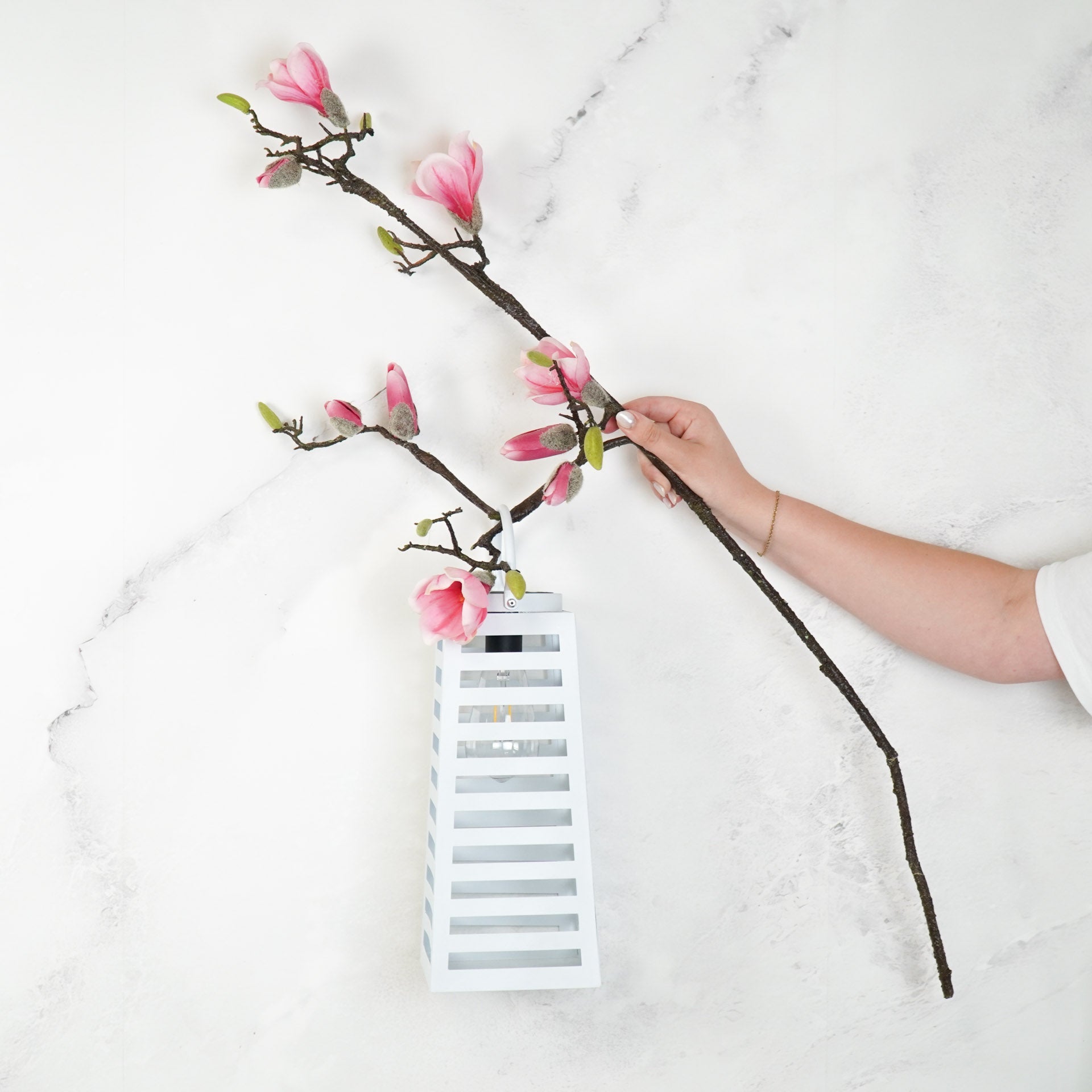 Tour - Lanterna solare  in metallo, bianco