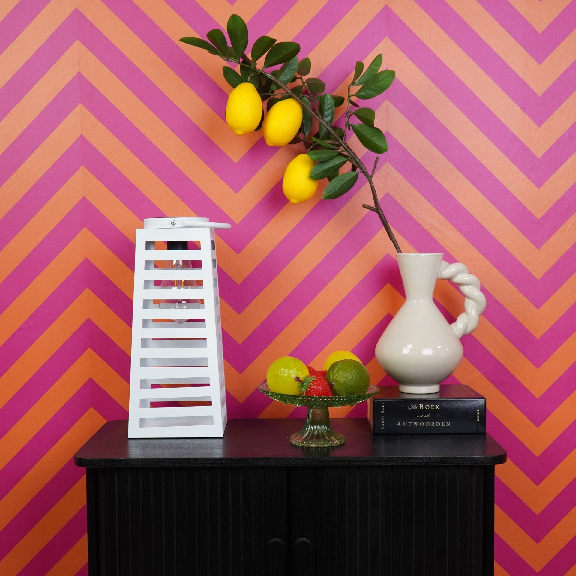 Tour - Lanterna solare  in metallo, bianco