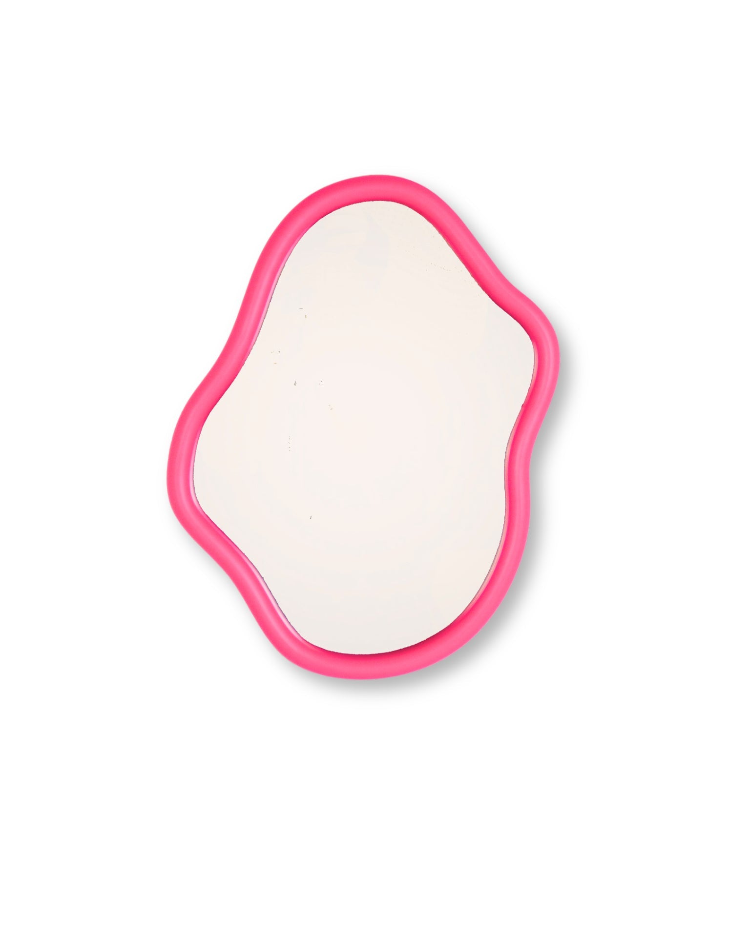 Organic - Specchio decorativo in MDF rosa fluo, 30x40 cm