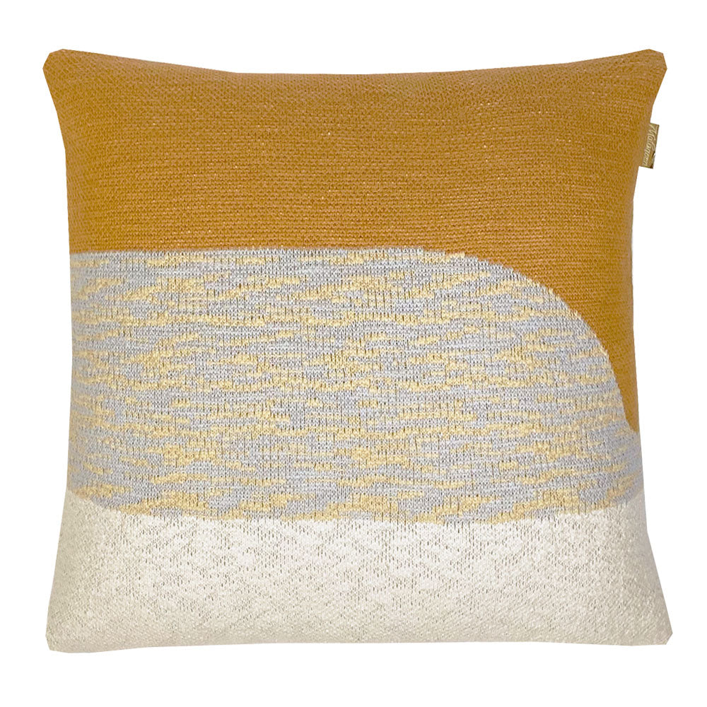 Sunset - cuscino in cotone biologico, giallo ocra, 50x50 cm