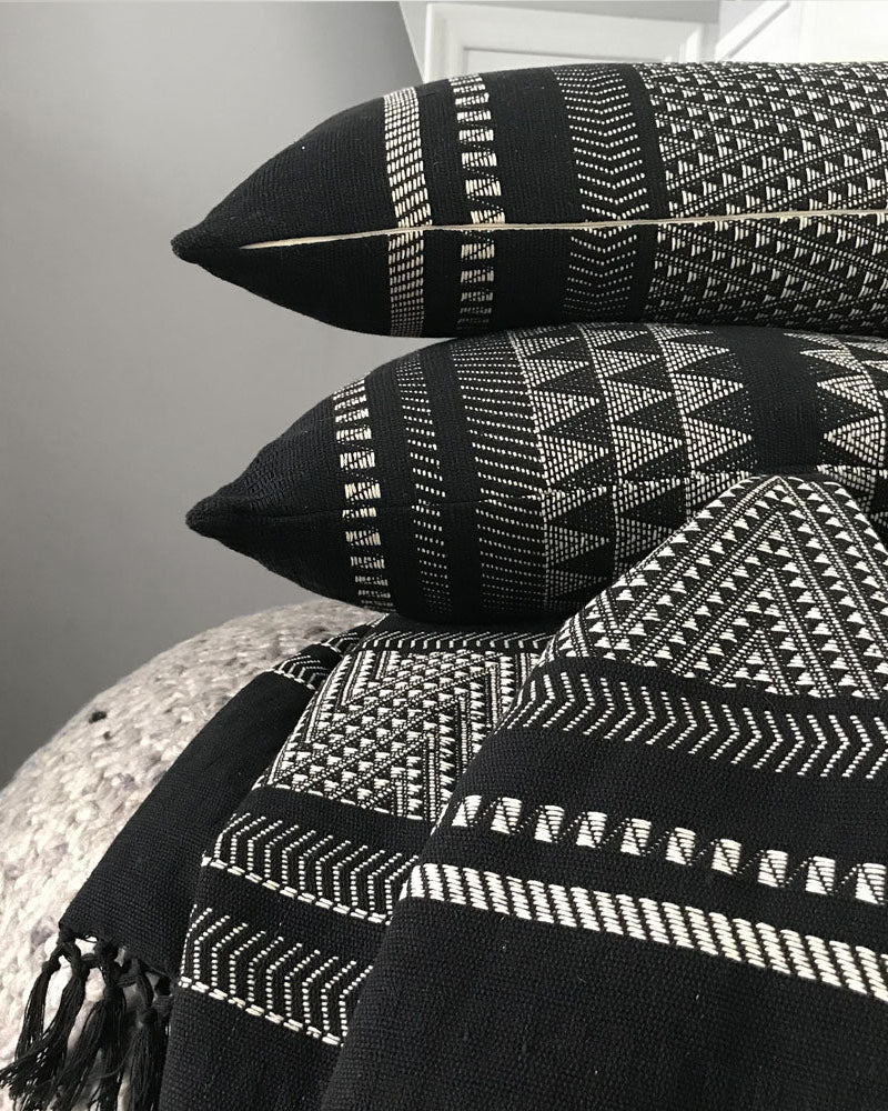 Native - cuscino nero in cotone, 60 x 60 cm