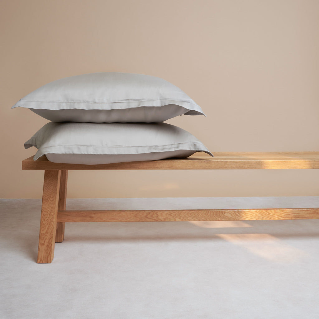 Tencel  - federa in tencel grigio tortora, 50 x 70