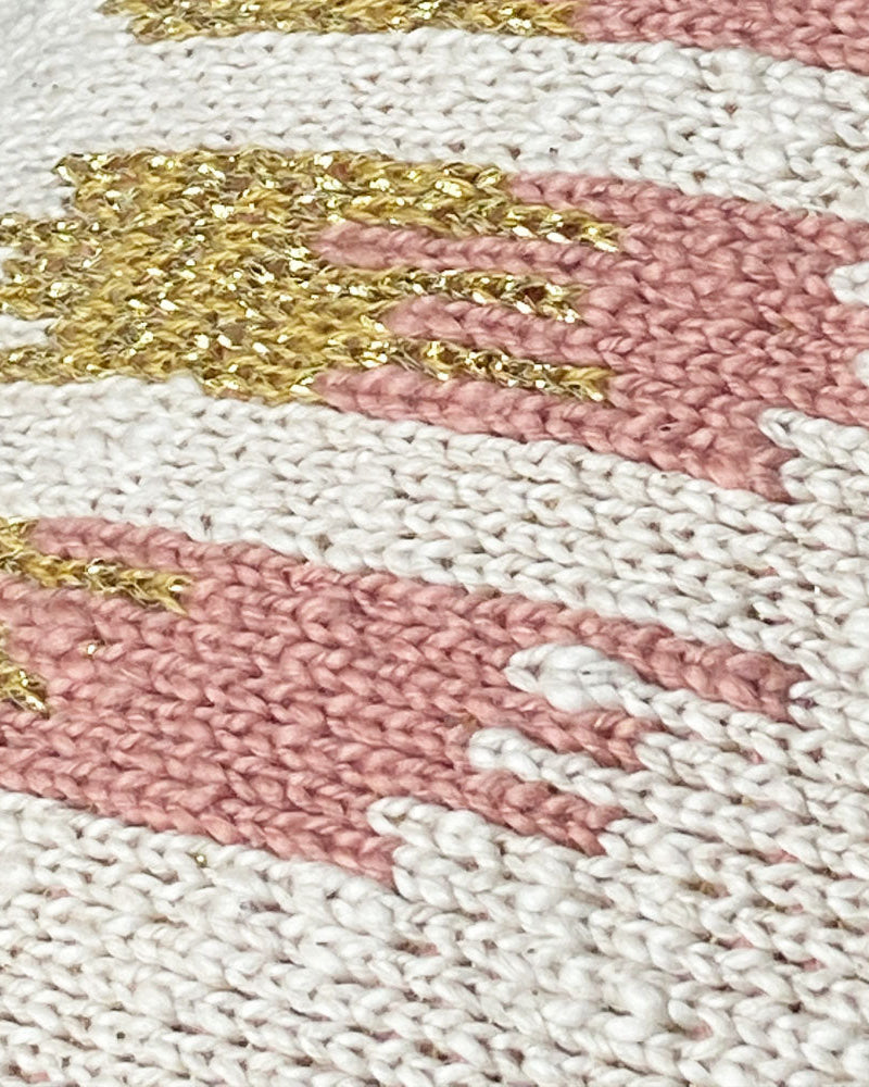 Ikat - cuscino rosa in cotone biologico, 50x50 cm