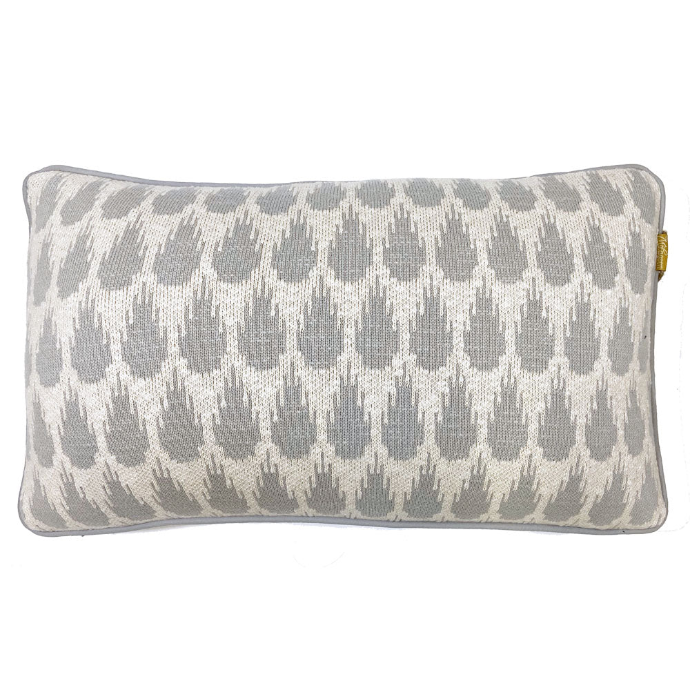 Botanic - cuscino rettangolare grigio chiaro in cotone biologico, 35x60 cm