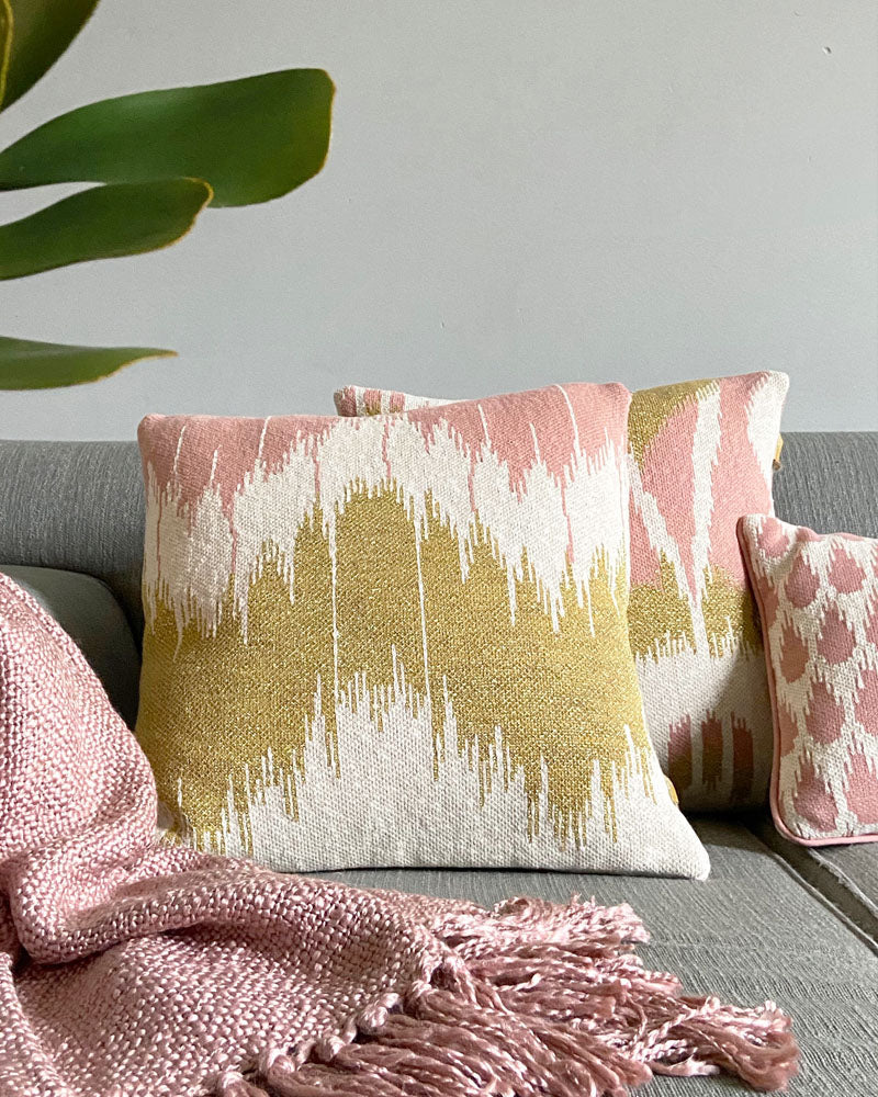 Wave - cuscino rosa in cotone biologico, 50x50 cm
