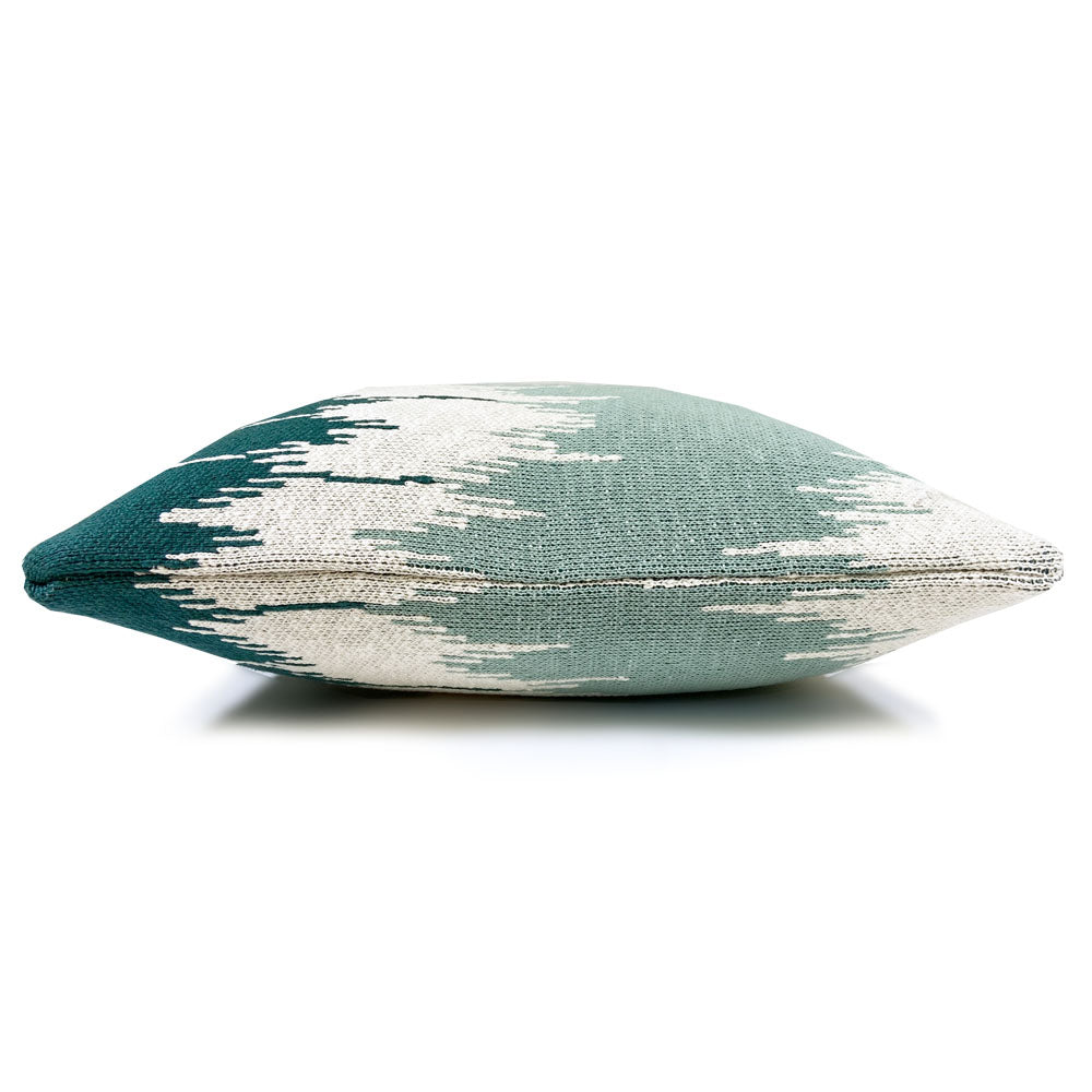 Wave - cuscino verde in cotone biologico, 50 x 50 cm
