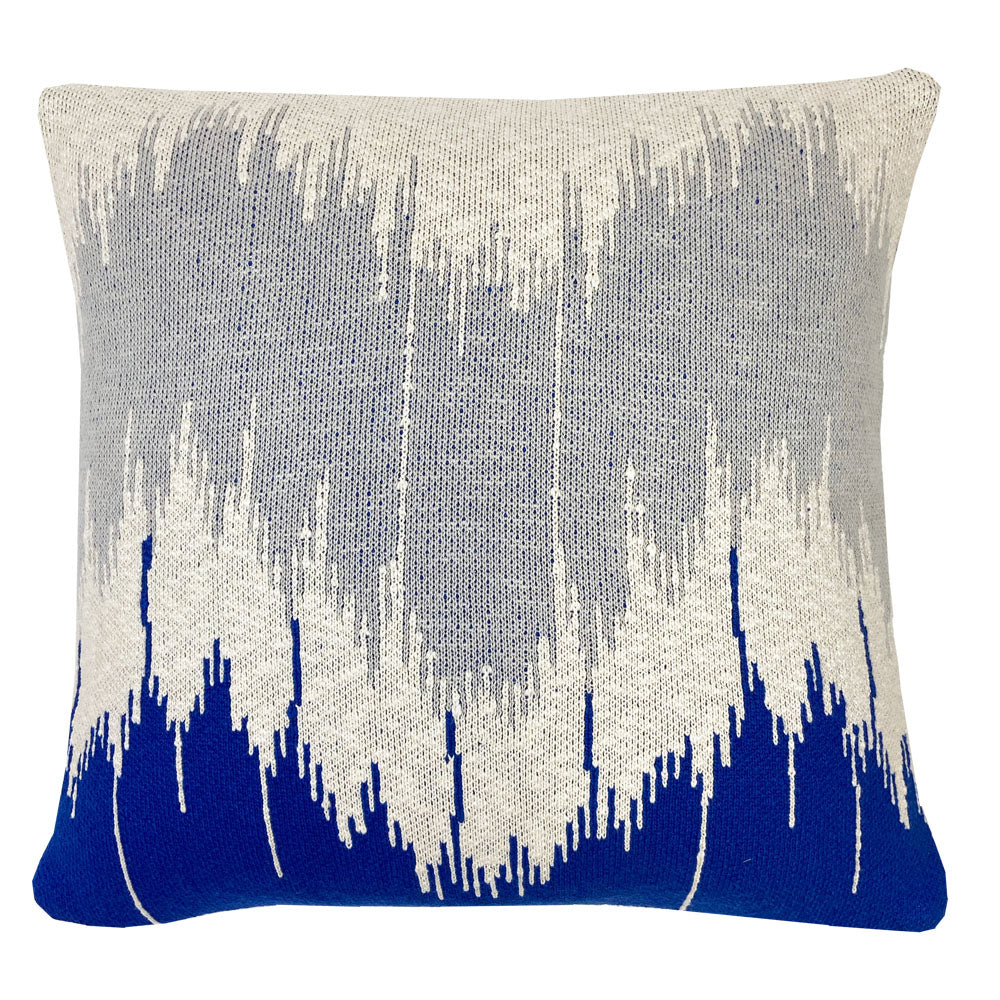 Wave - cuscino blu in cotone biologico, 50x50 cm