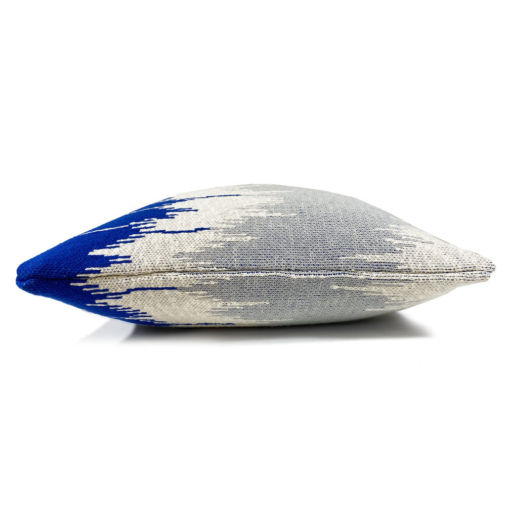 Wave - cuscino blu in cotone biologico, 50x50 cm