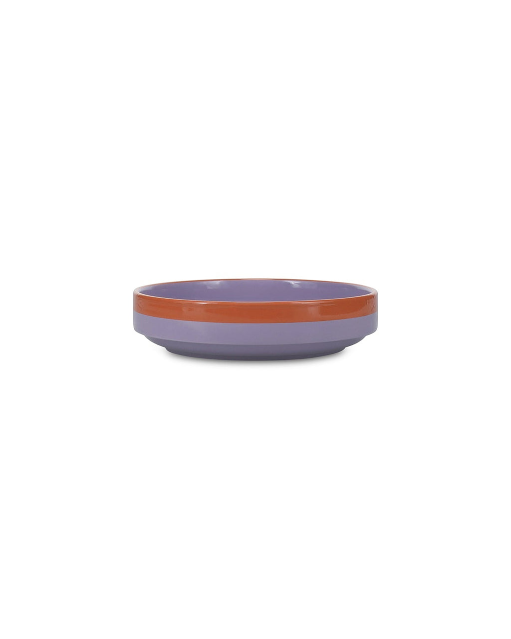 Duo - Piatto fondo viola/arancione, 21x5 cm