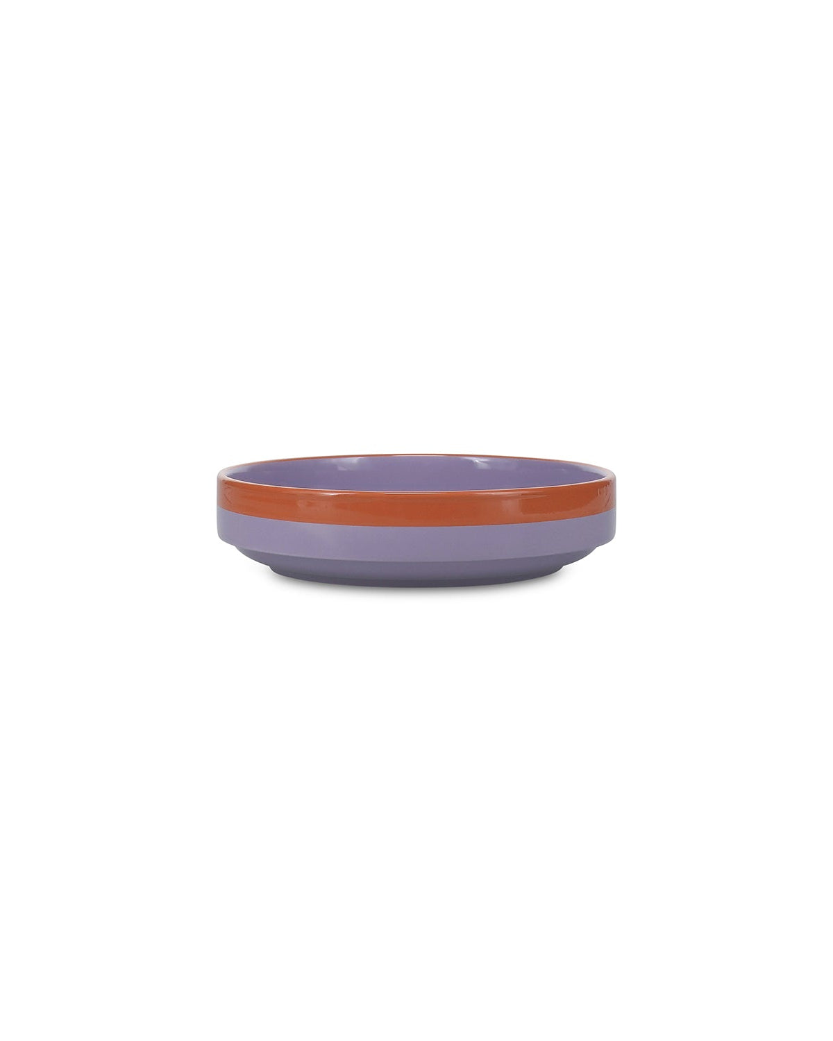 Duo - Piatto fondo viola/arancione, 21x5 cm