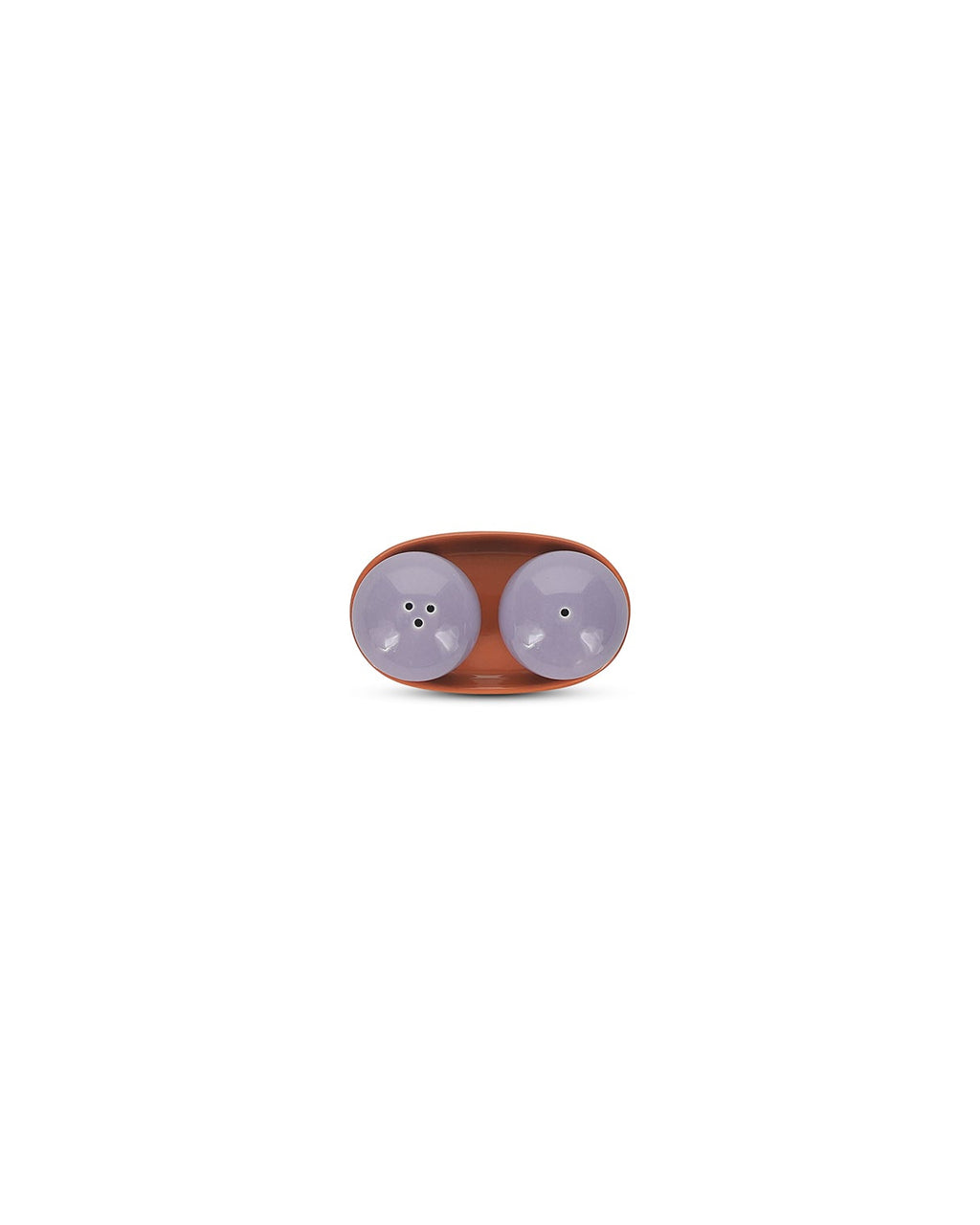 Duo - Set saliera e pepiera con vassoio viola/arancione