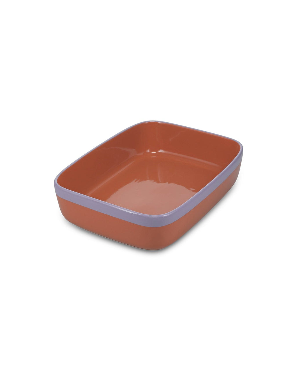 Duo - Pirofila arancione/viola, 29,5x22,5xH7cm