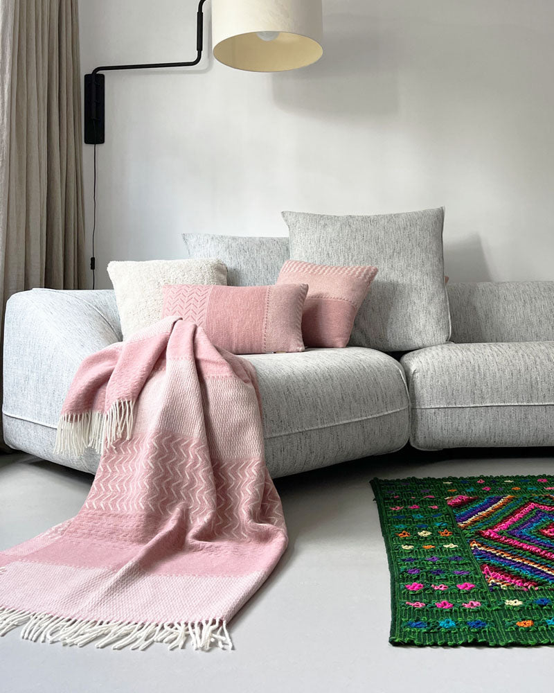 Uptown - plaid rosa in lana, 140 x 200 cm
