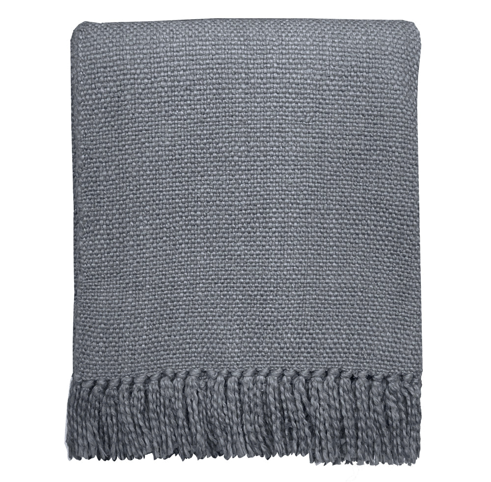 Gaingy - plaid in cotone grigio agata, 127 x 152 cm
