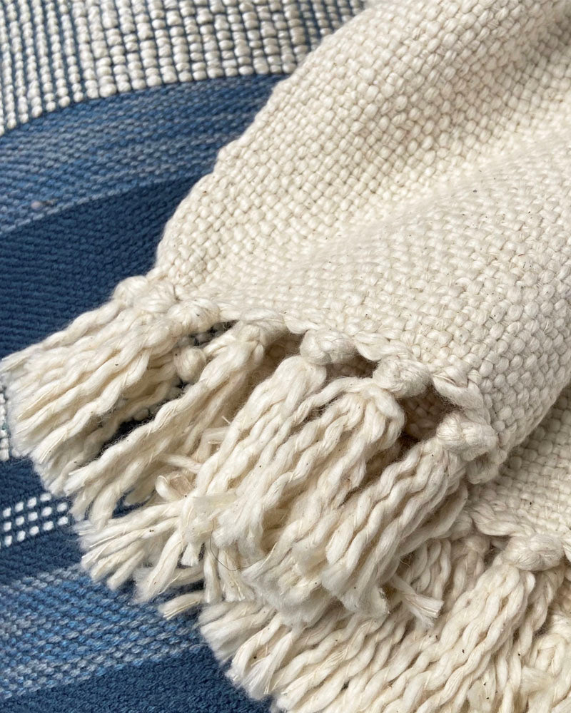 Giangy - plaid bianco avorio in cotone, 127 x 152 cm