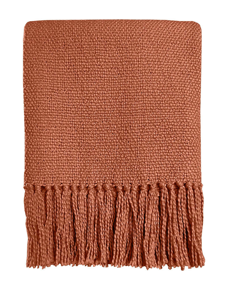 Giangy - plaid terracotta in cotone, 127 x 152 cm