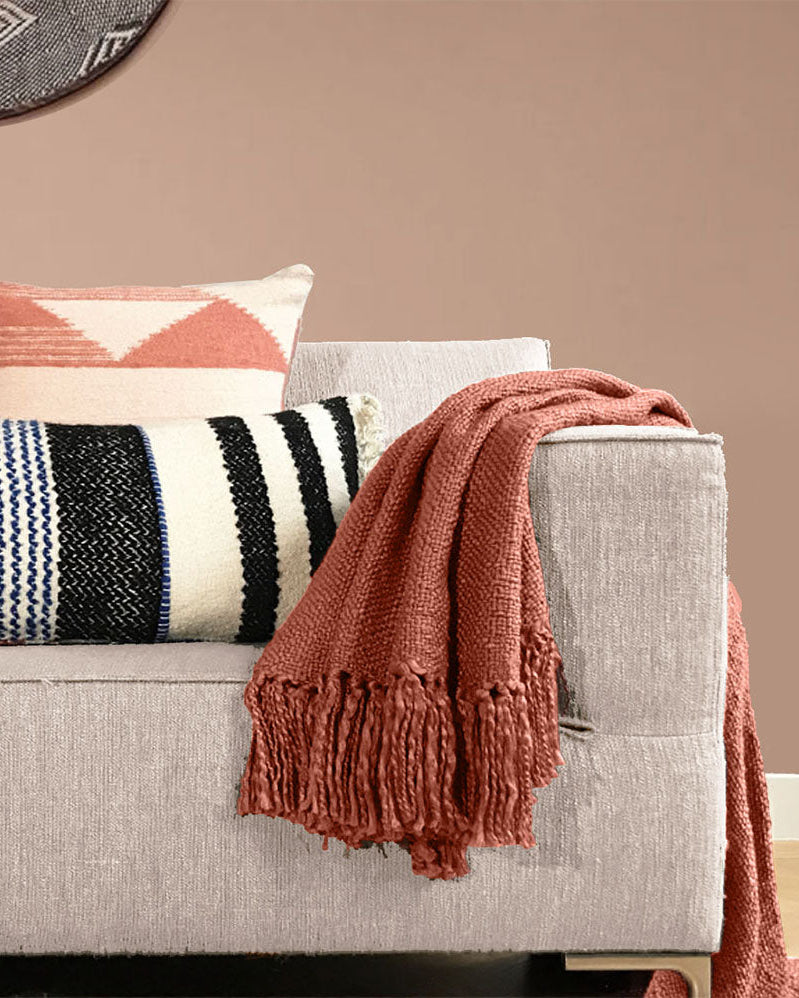 Giangy - plaid terracotta in cotone, 127 x 152 cm
