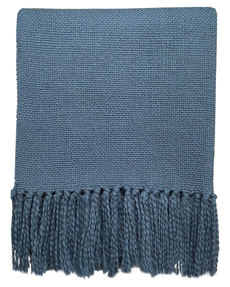 Giangy - plaid blu mattutino in cotone, 127 x 152 cm