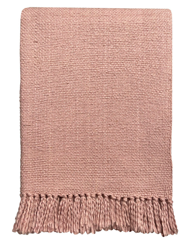 Giangy - plaid rosa polvere in cotone, 127 x 152 cm
