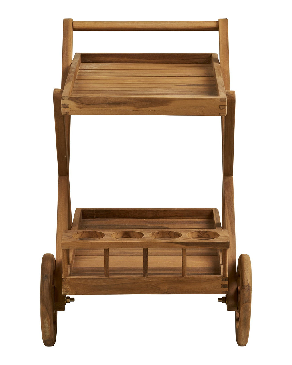 Pasaku - Carrello bar, in legno di teak, naturale, 86x50x81 cm