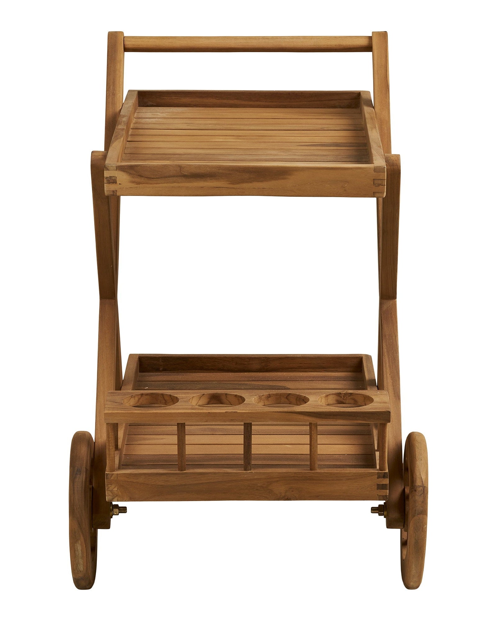 Pasaku - Carrello bar, in legno di teak, naturale, 86x50x81 cm