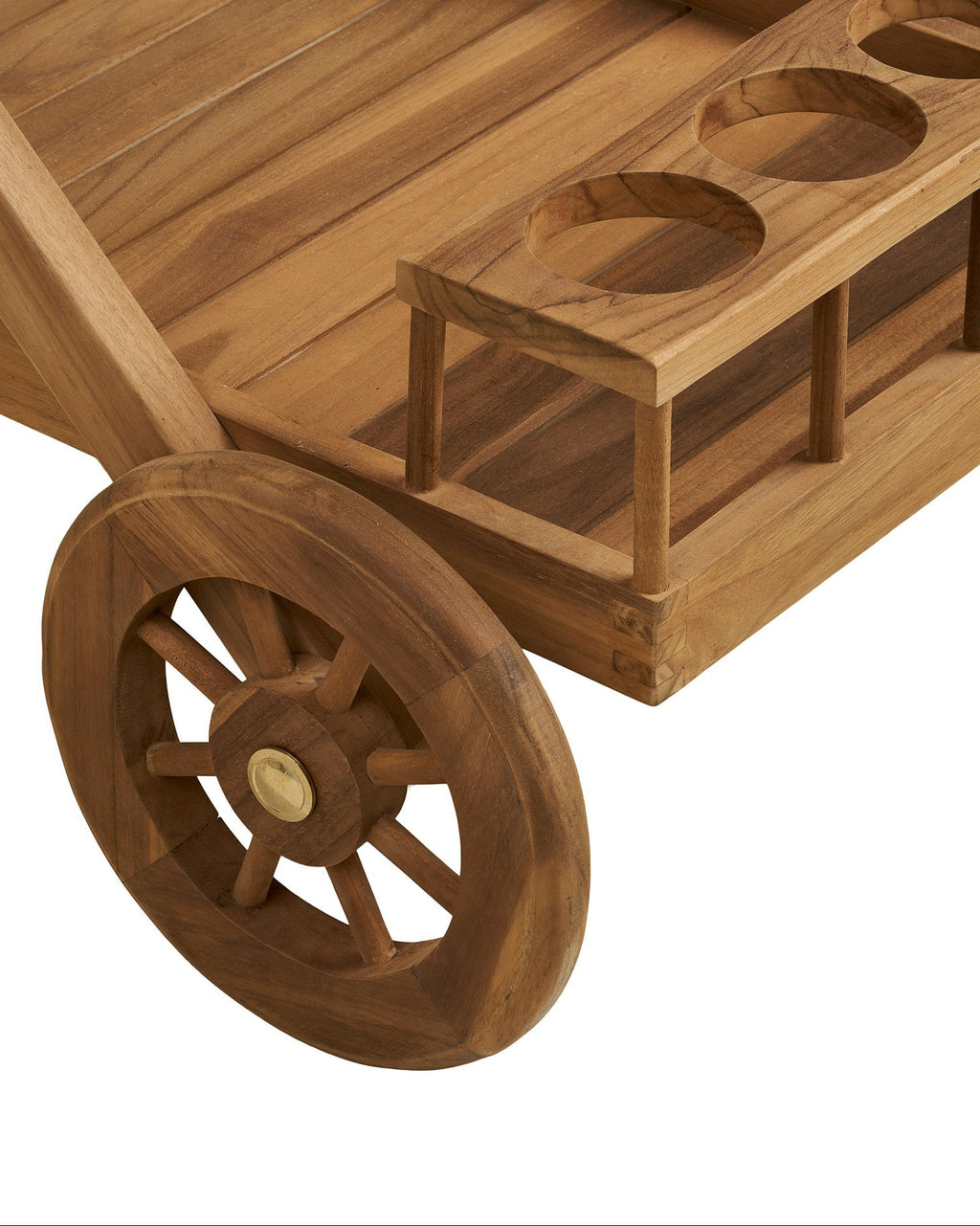 Pasaku - Carrello bar, in legno di teak, naturale, 86x50x81 cm