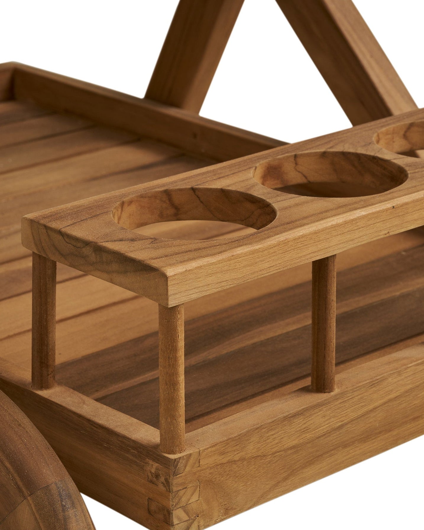Pasaku - Carrello bar, in legno di teak, naturale, 86x50x81 cm