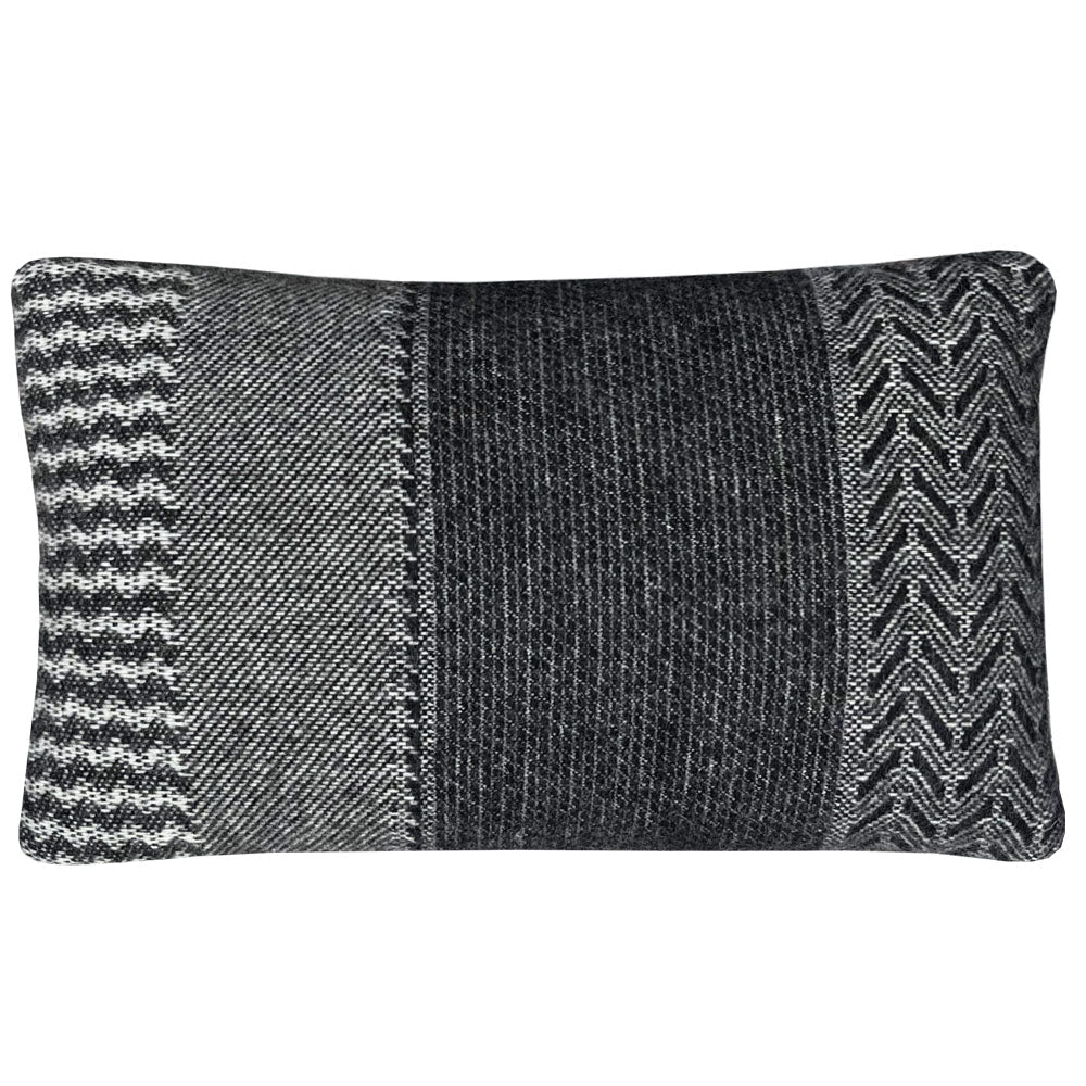 Uptown - cuscino nero in lana, 35 x 60 cm