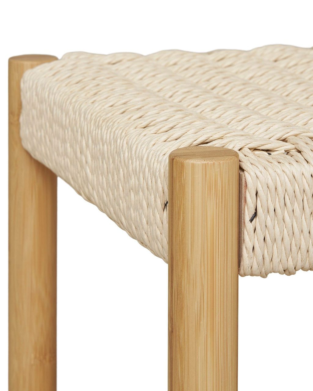 Ember - appendiabiti con panca in vimini naturale, struttura in bambù, colore naturale 36x95x165