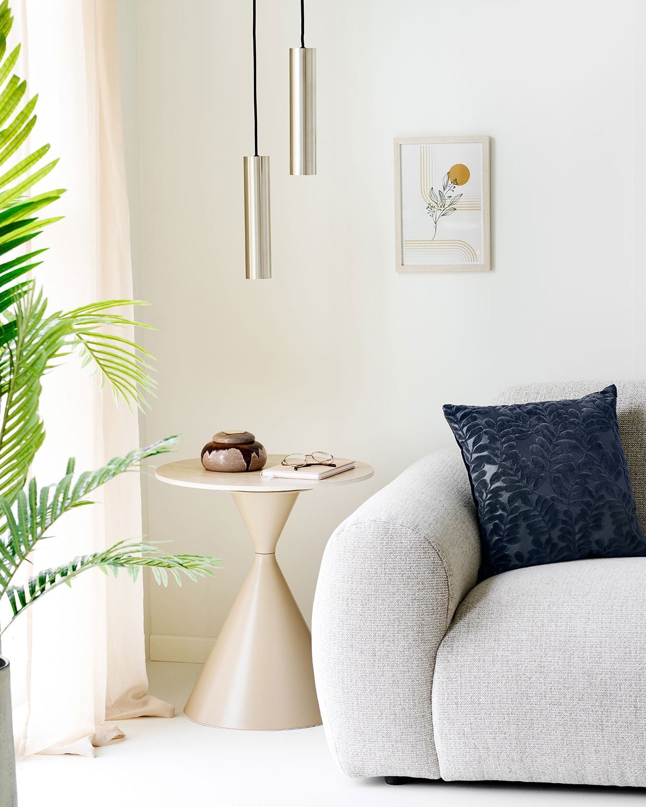 Yona - Fodera per cuscino, fantasia floreale blu, 45x45 cm