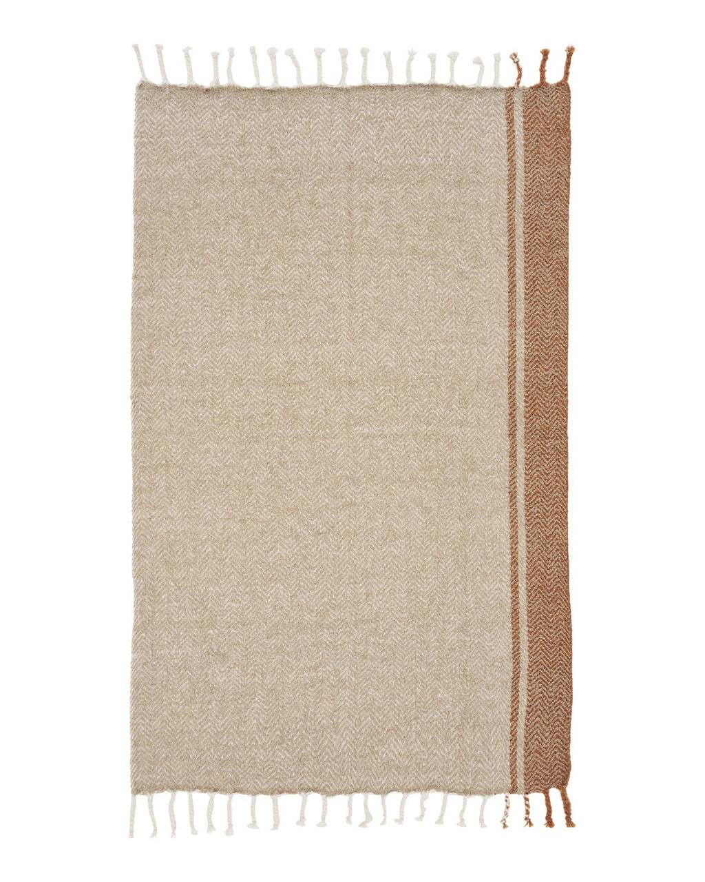 Almora - Plaid, beige/arancione dorato 130x180 cm