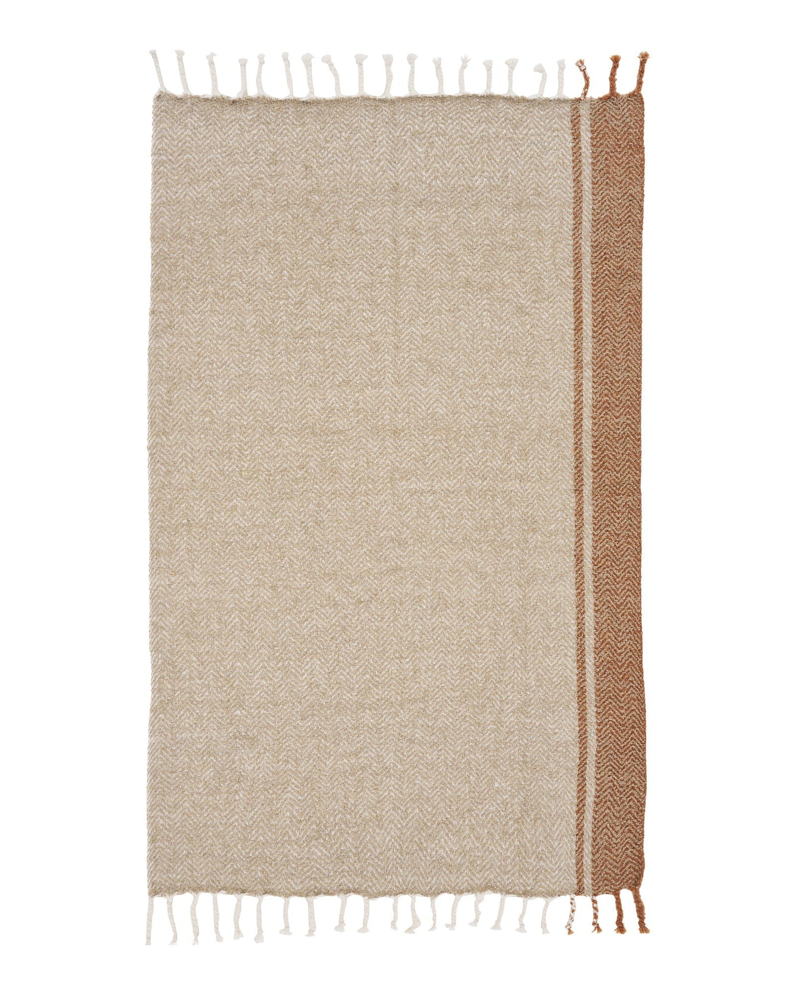 Almora - Plaid, beige/arancione dorato 130x180 cm