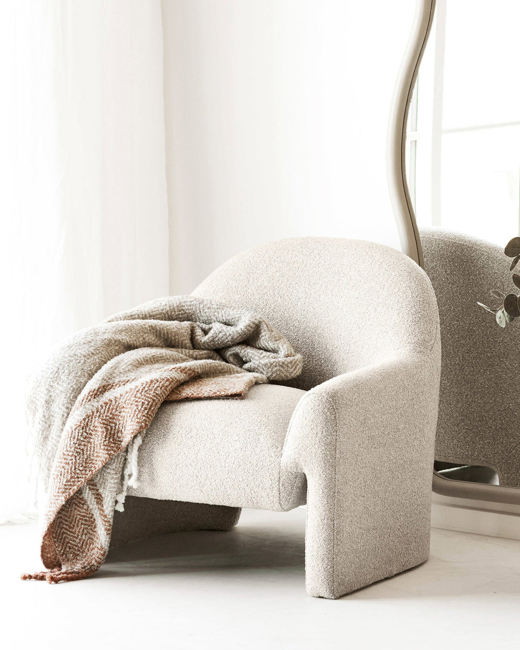 Almora - Plaid, beige/arancione dorato 130x180 cm