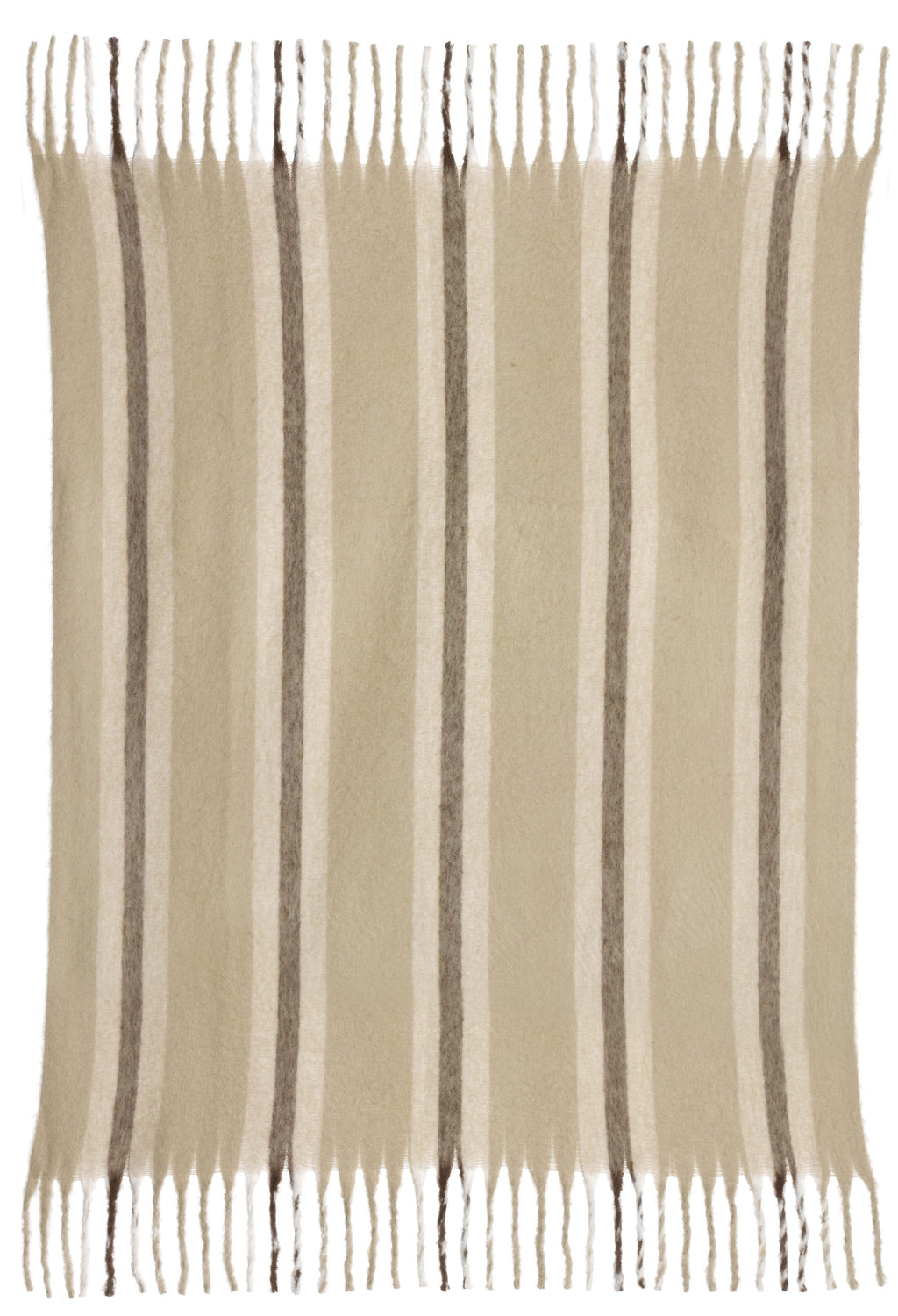 Plaid riciclato a righe Isabel Nuage 130 X 160