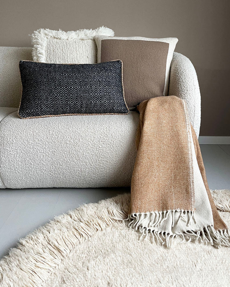 Poster - cuscino beige rustico in cotone biologico, 50 x 50 cm