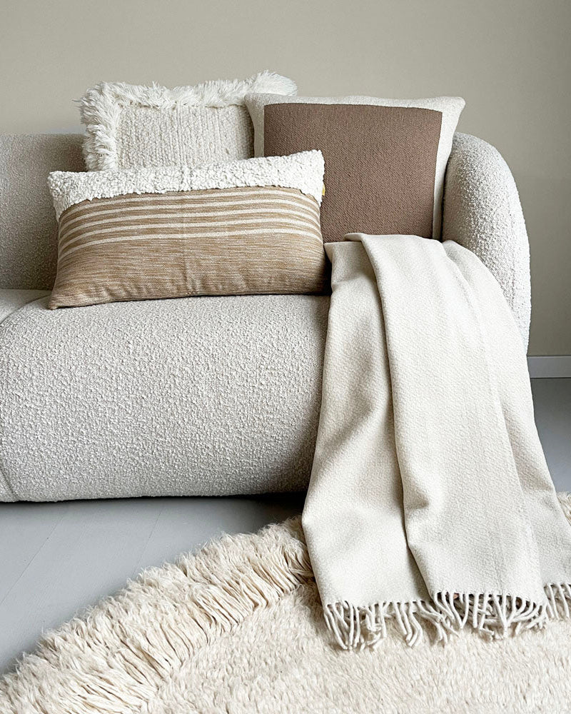 Poster - cuscino beige rustico in cotone biologico, 50 x 50 cm