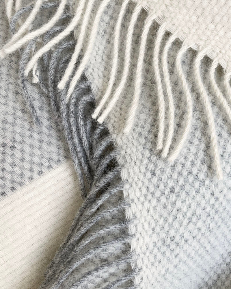 Easy Nature - plaid grigio in lana, 140 x 200 cm