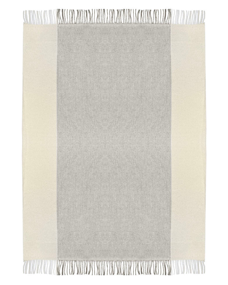 Easy Nature - plaid grigio in lana, 140 x 200 cm