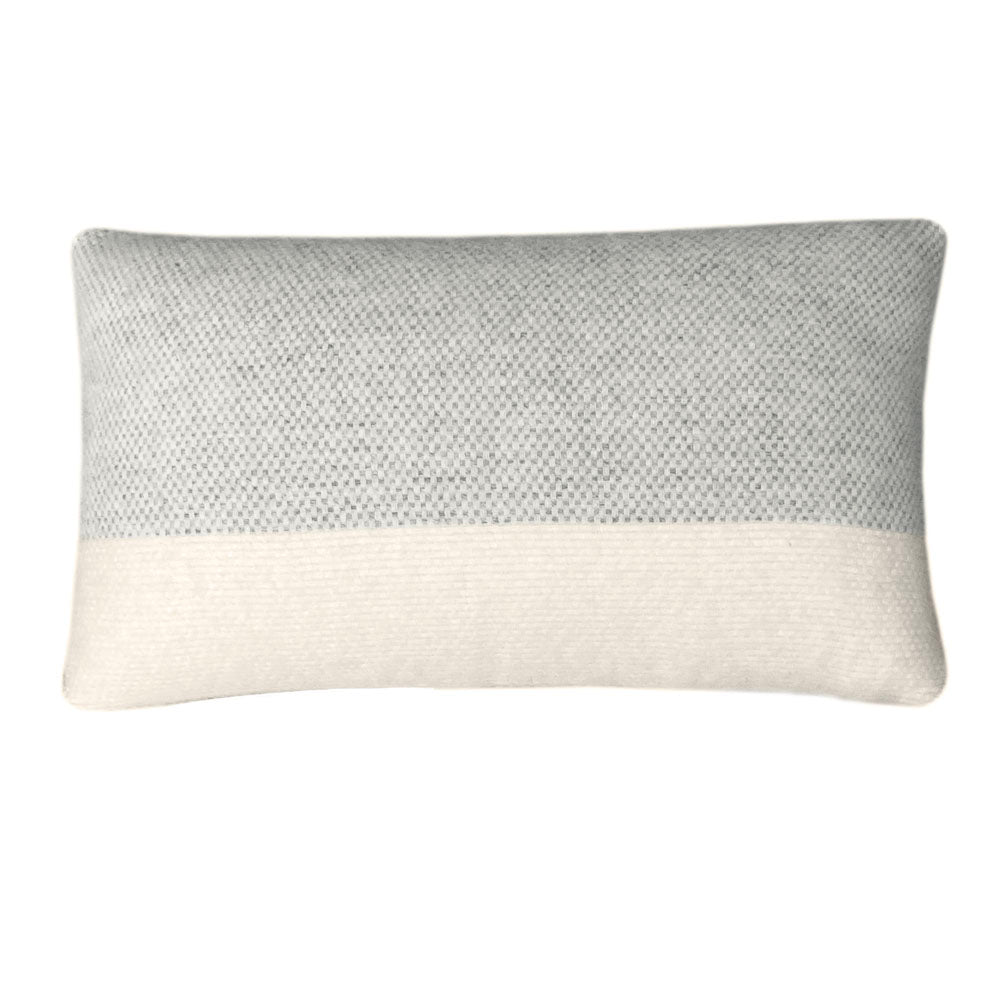 Easy Nature - cuscino grigio in lana, 35 x 60 cm