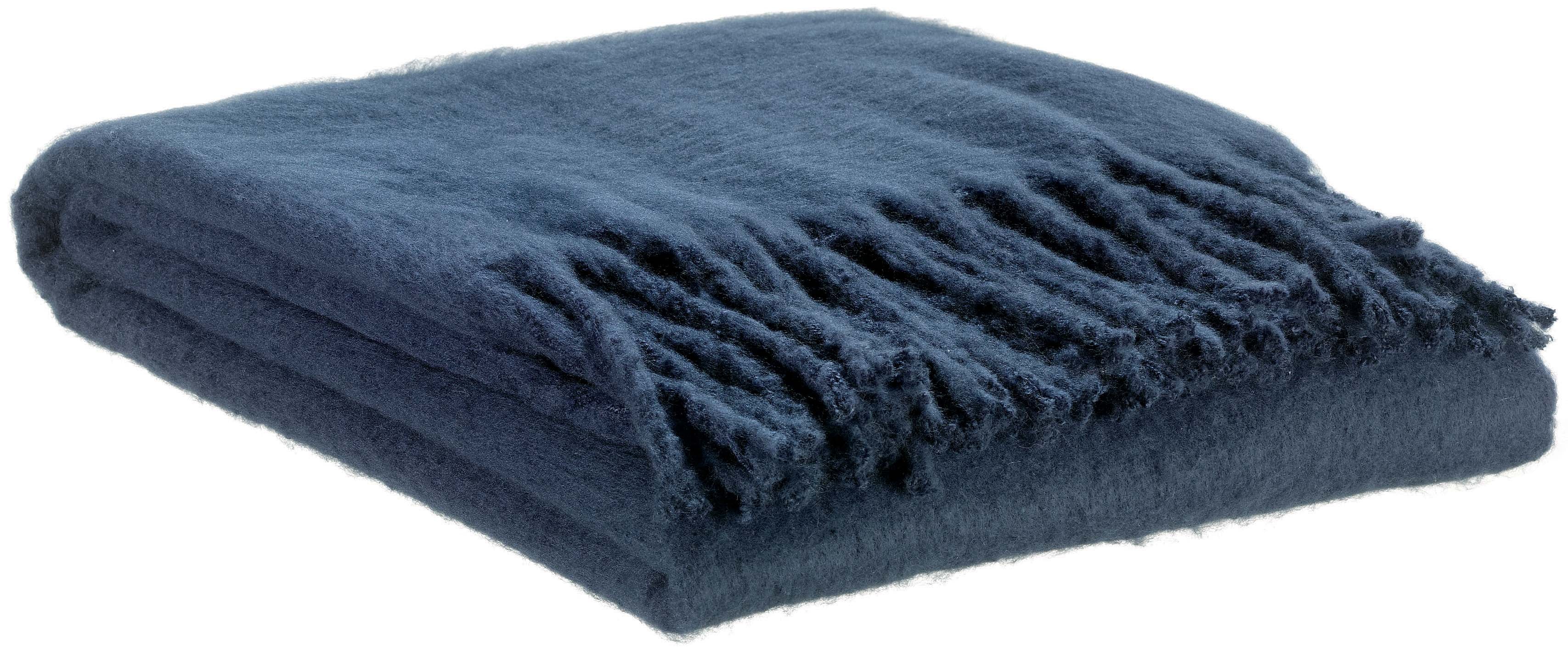 Plaid riciclato tinta unita Isabel Marine 130 X 160