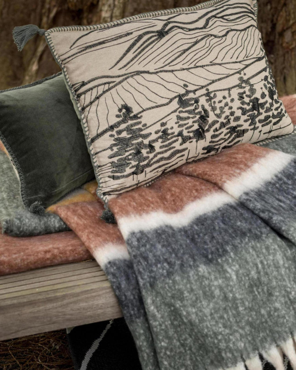 Plaid tinta unita riciclato Isabel Rouille 130 X 160